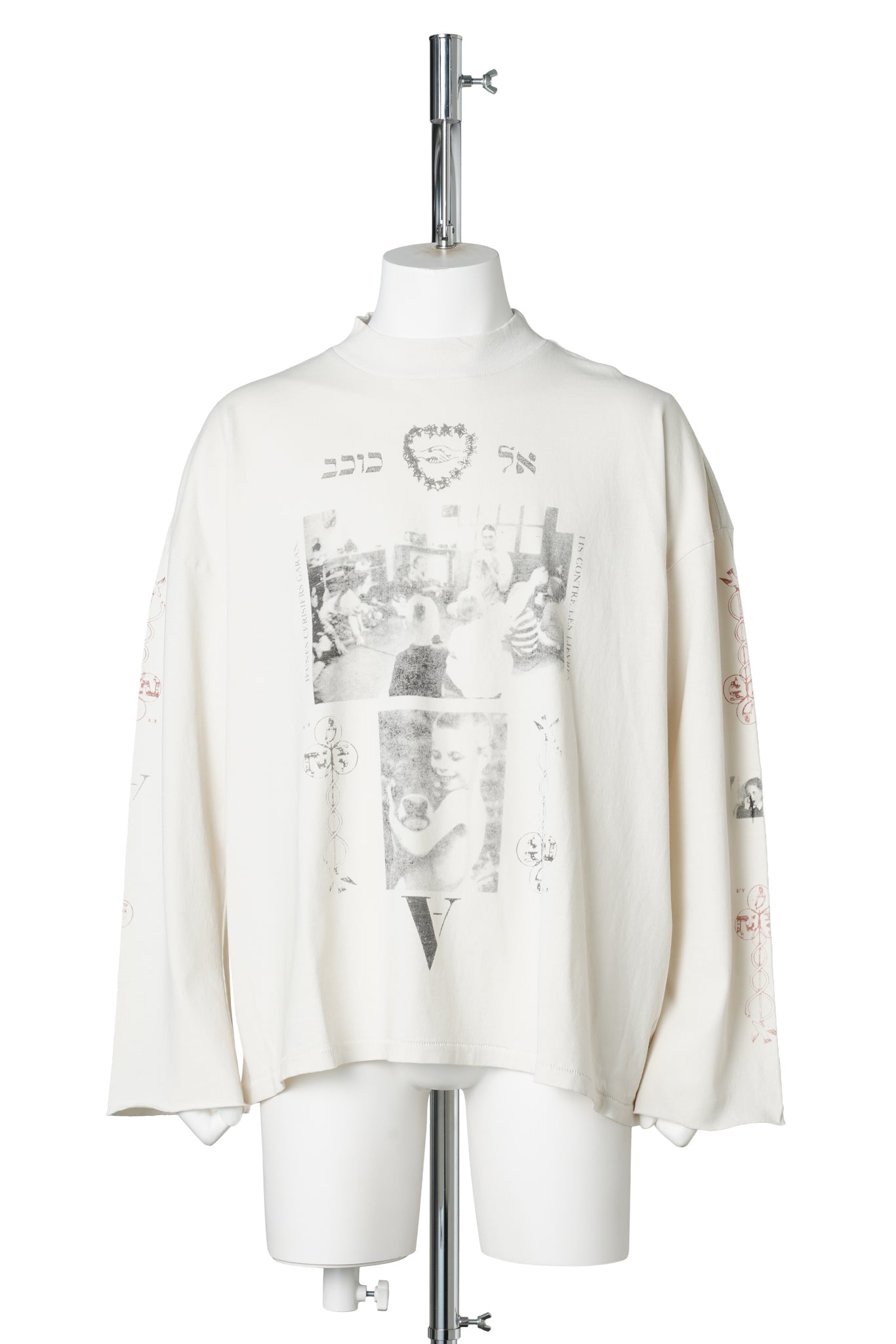 CHERRY MOCK NECK LS T-SHIRT / DIRTY WHITE