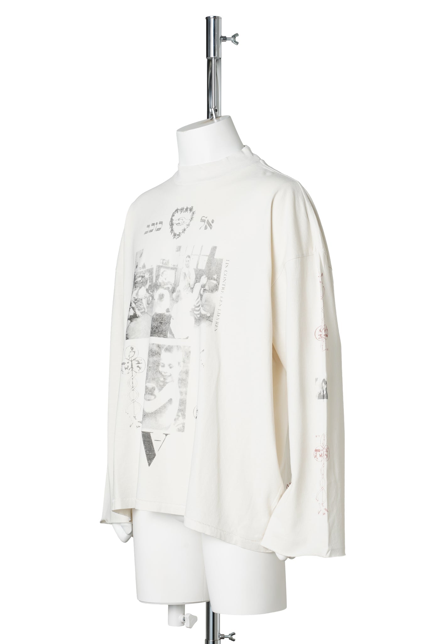 CHERRY MOCK NECK LS T-SHIRT / DIRTY WHITE
