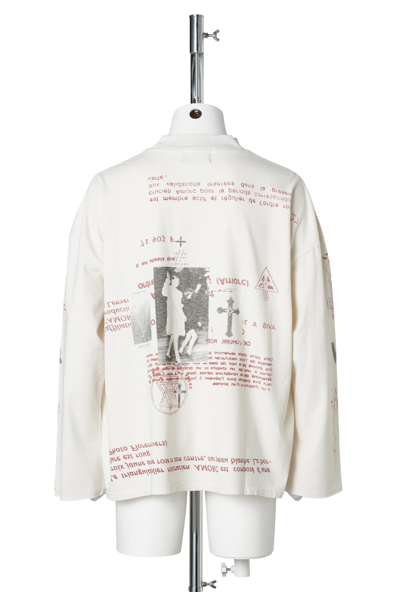 CHERRY MOCK NECK LS T-SHIRT / DIRTY WHITE