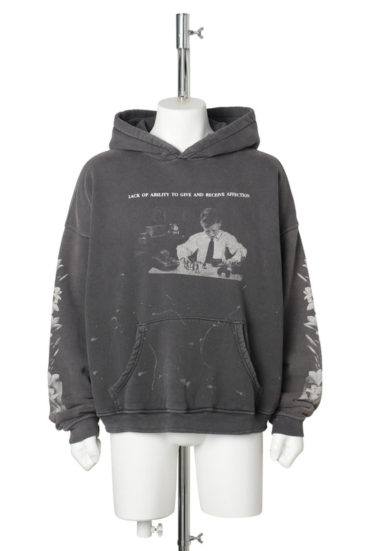 HEAD AGAINST THE BARS HOODIE / WASHED BLACK