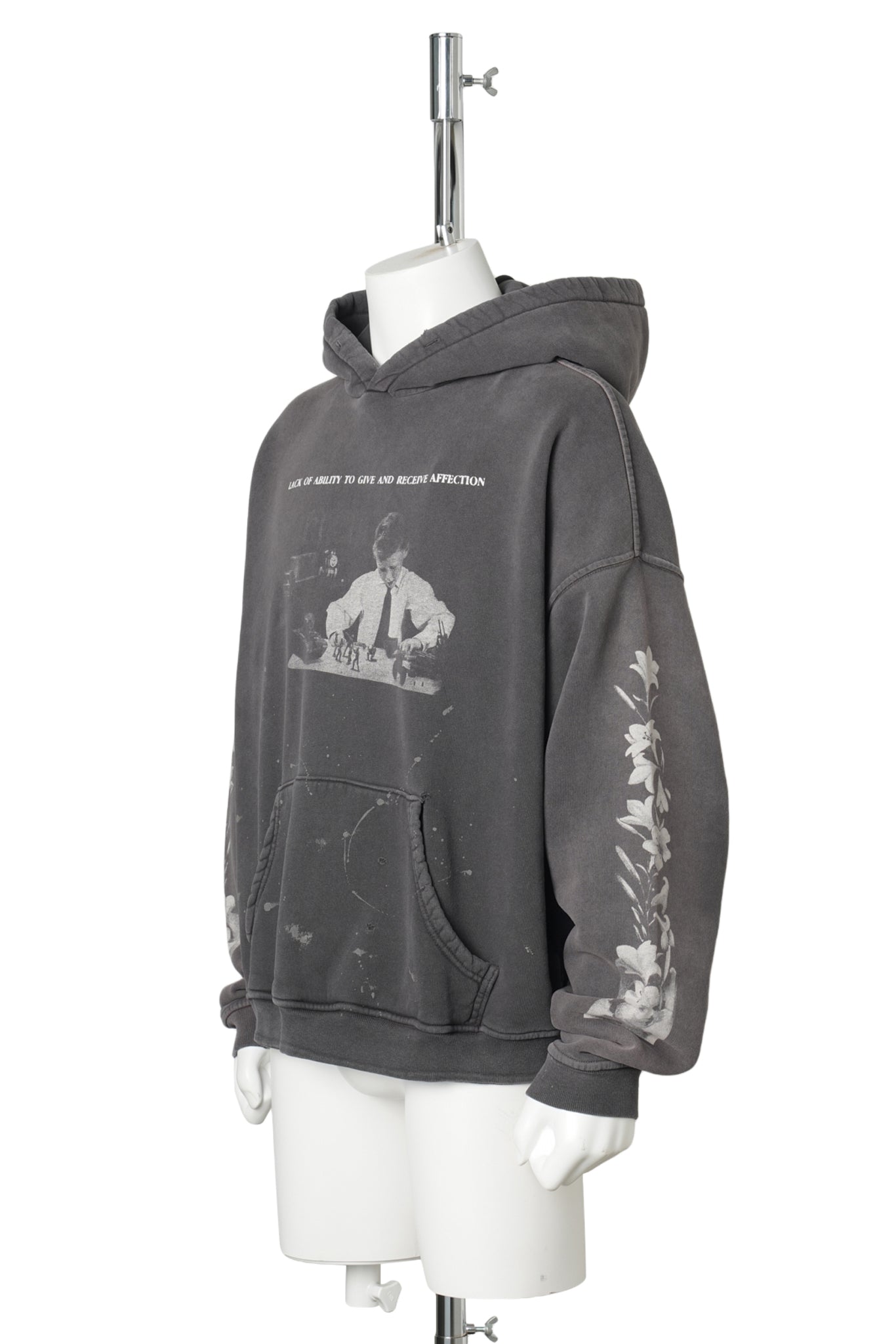 HEAD AGAINST THE BARS HOODIE / WASHED BLACK