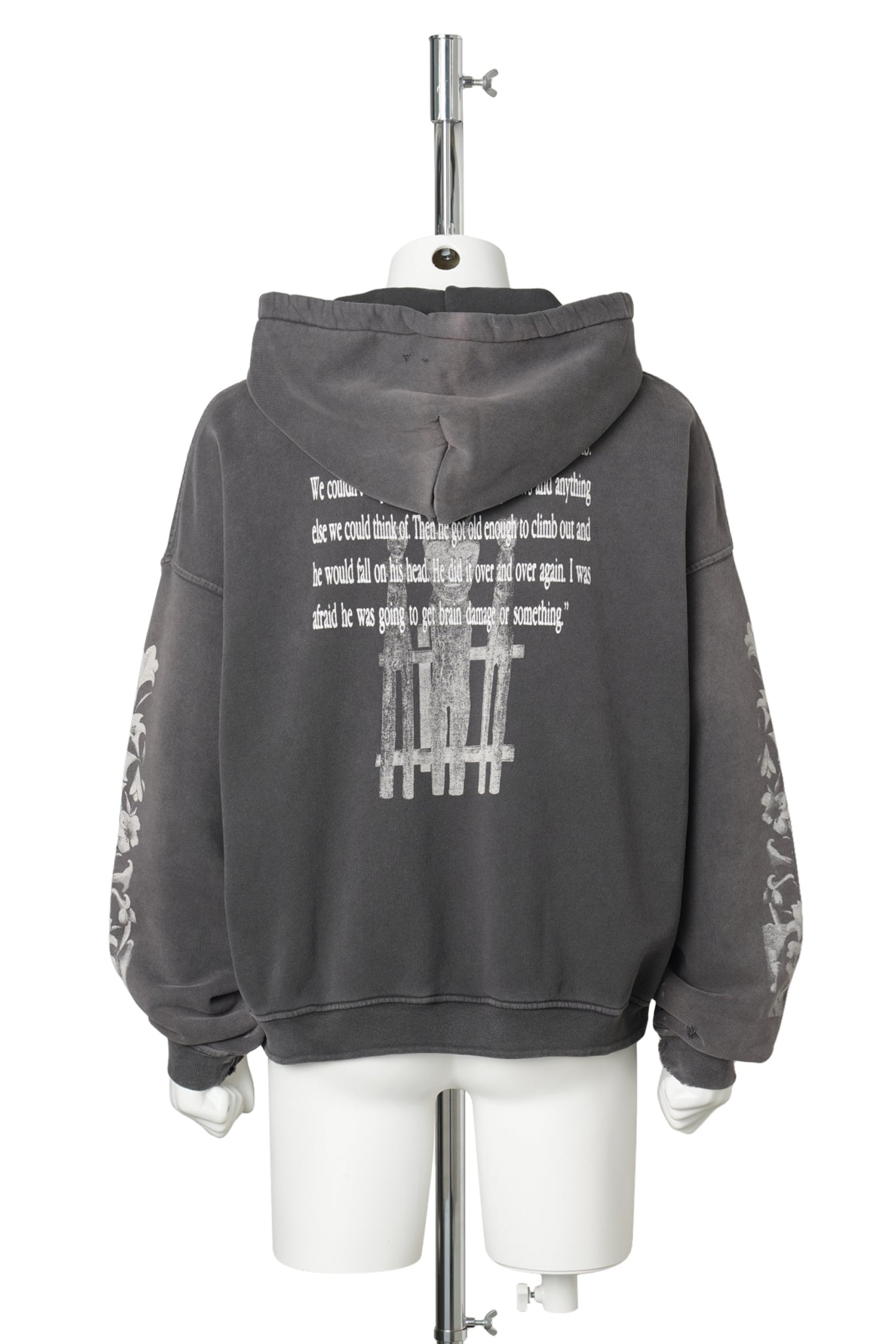 HEAD AGAINST THE BARS HOODIE / WASHED BLACK