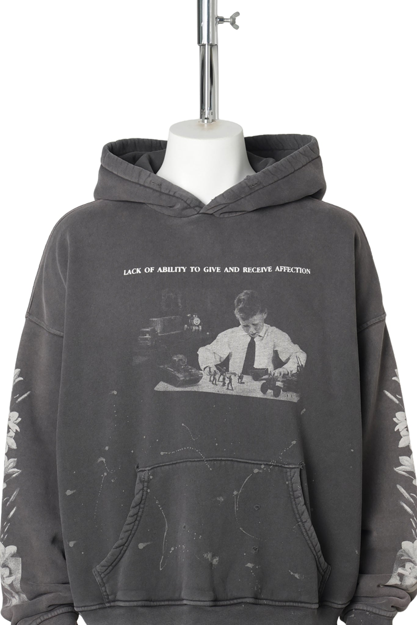 HEAD AGAINST THE BARS HOODIE / WASHED BLACK