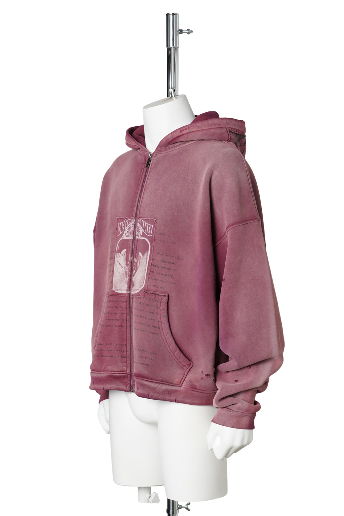 ROCK / PAPER / SCISSORS II ASSEMBLAGE ZIP HOODIE / MAROON