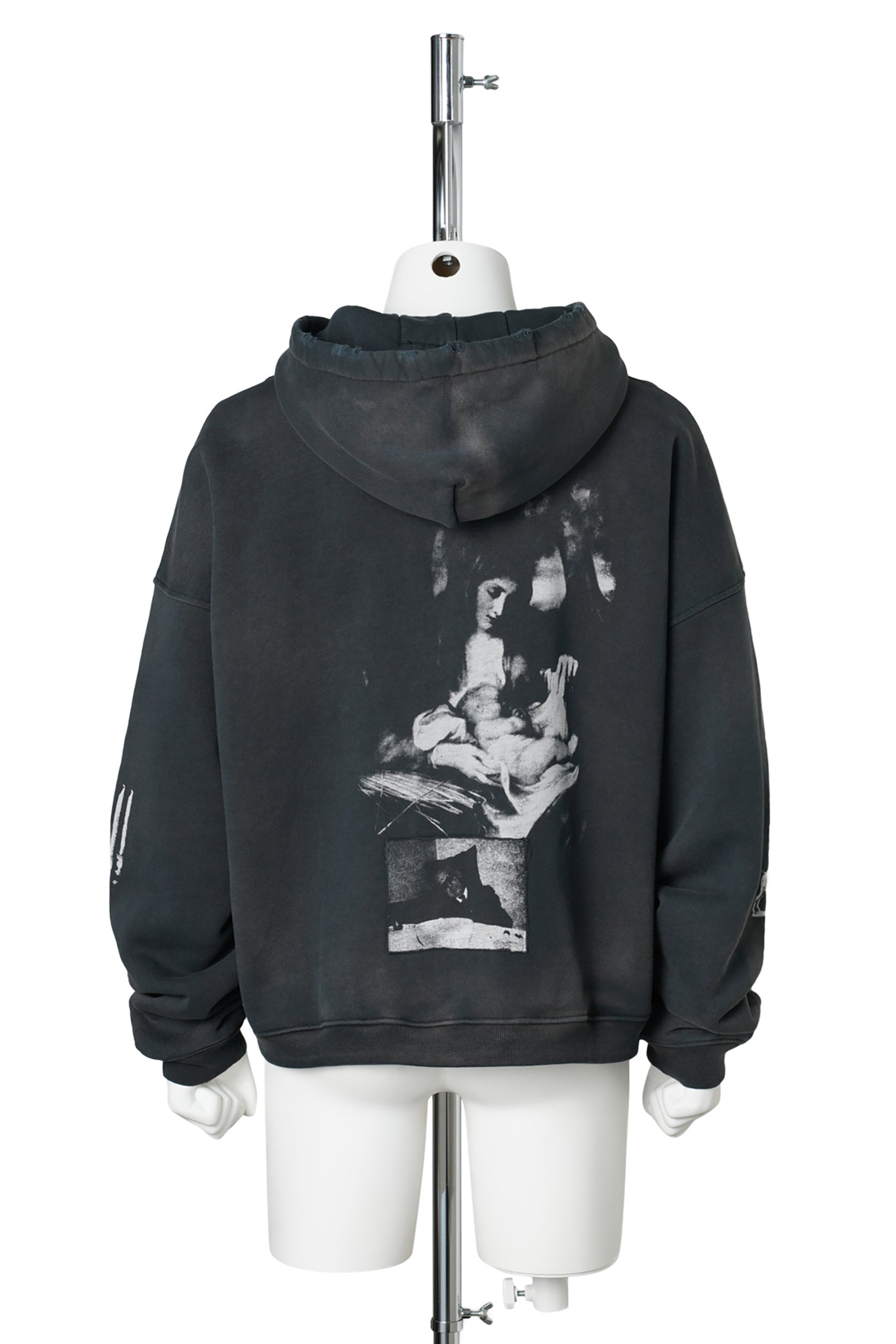 LENIN'S NAP TIME ASSEMBLAGE ZIP HOODIE / WASHED BLACK