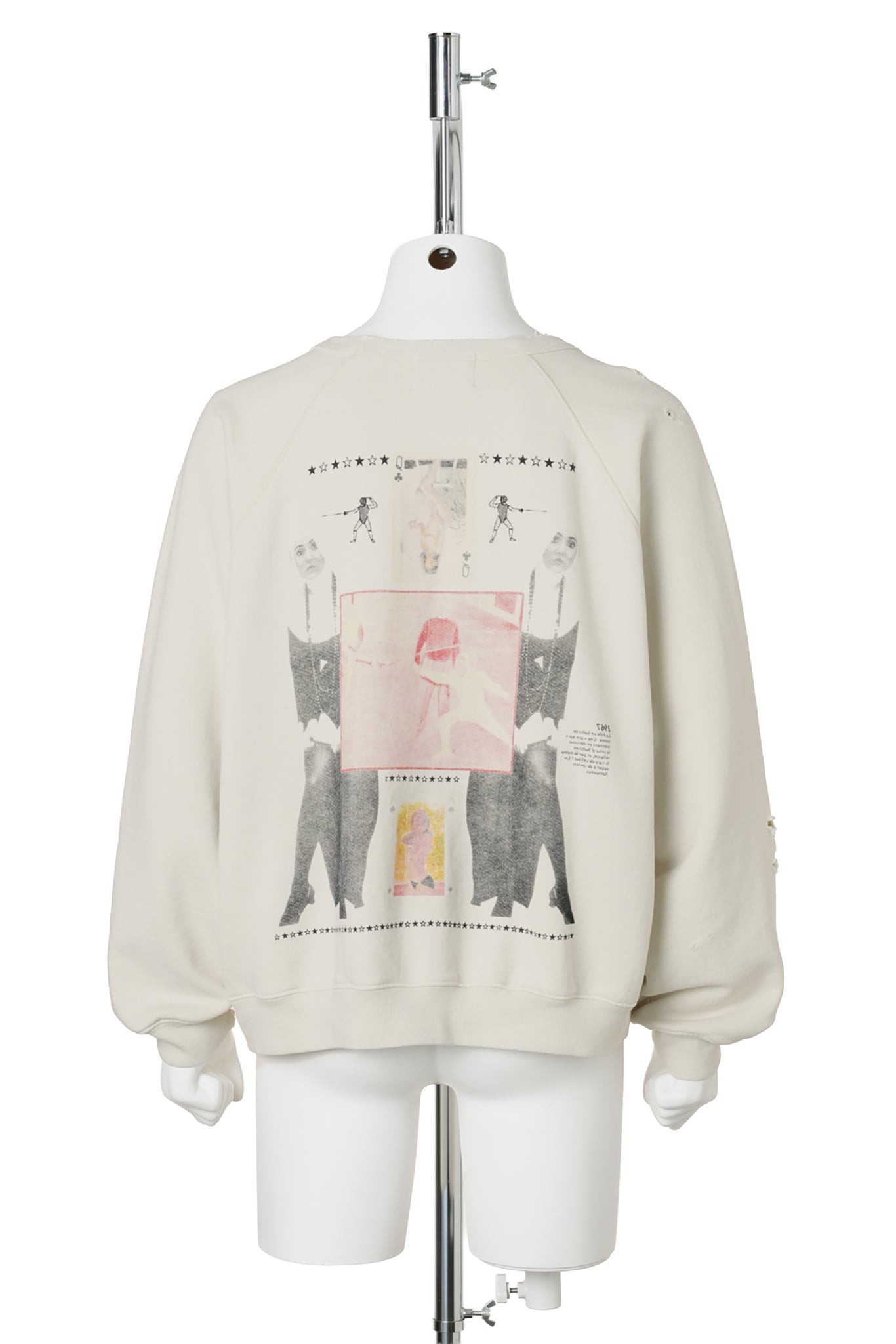 BOY HURT IN DUEL RAGLAN CREWNECK / WORN WHITE