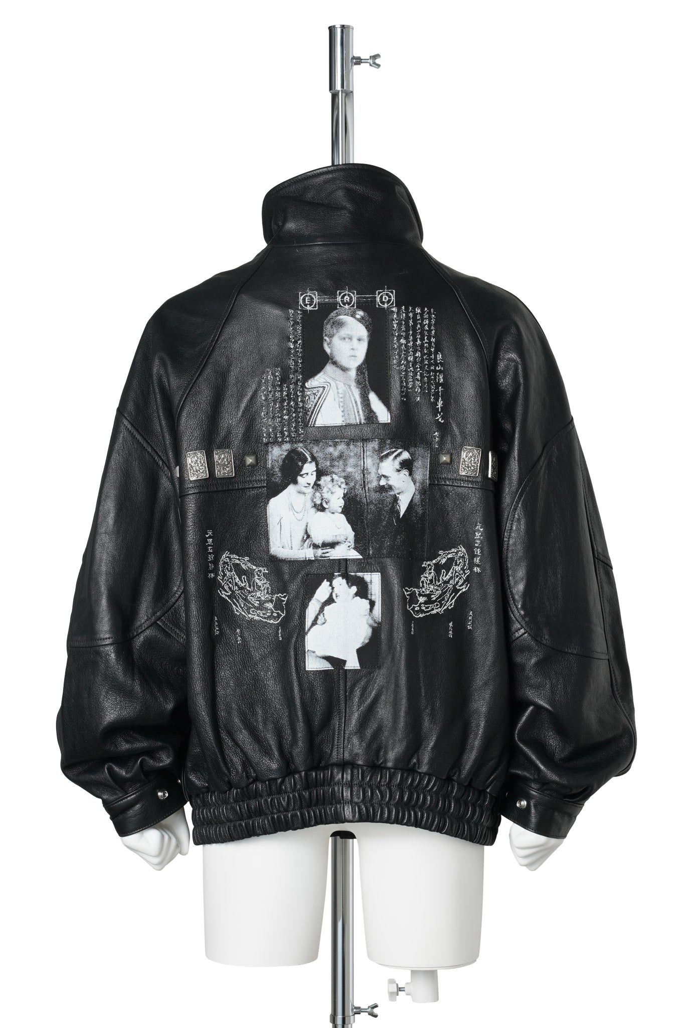 PRINCE PHILLIP'S CHILDHOOD STUDDED LEATHER JACKET / BLACK