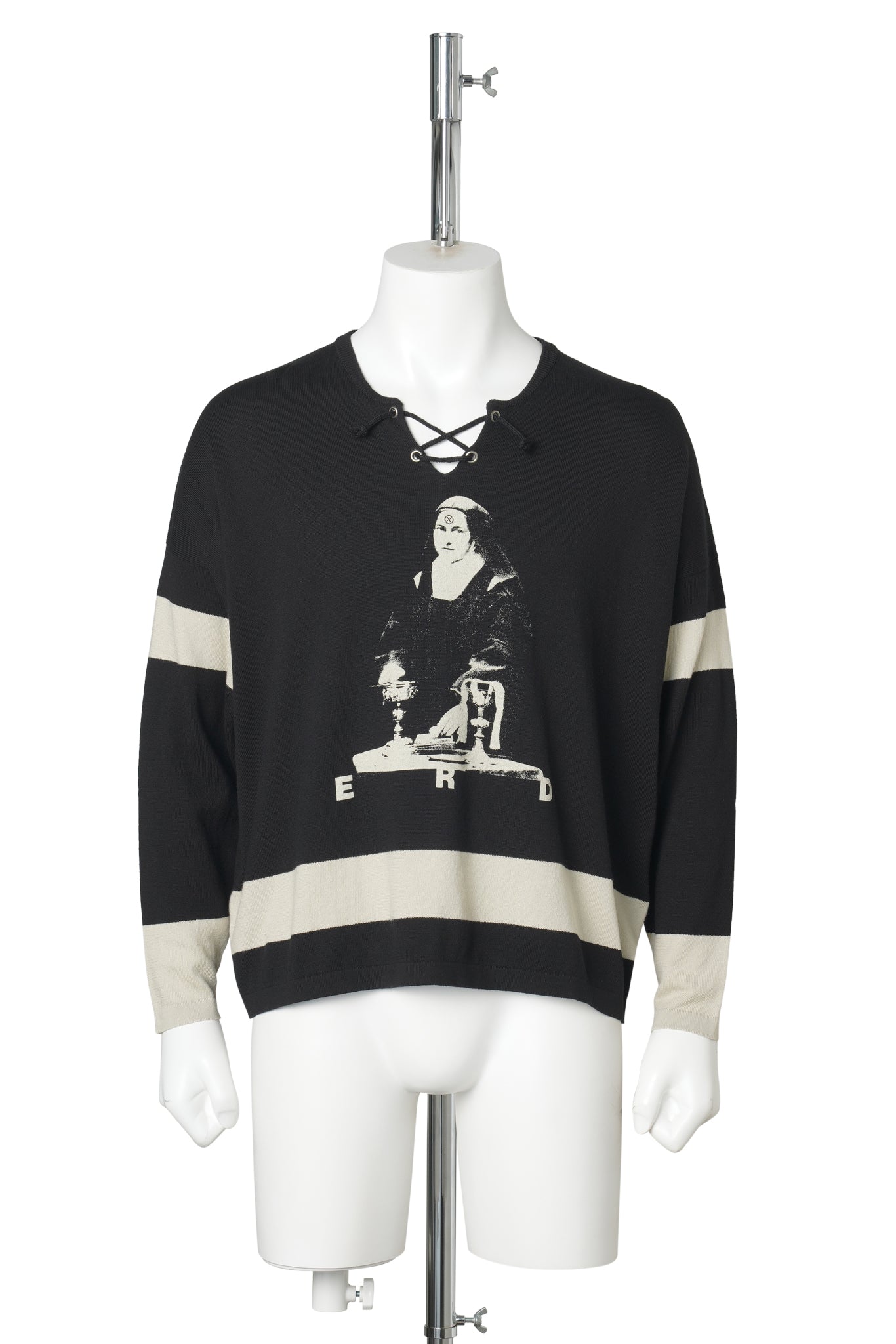 THEY BROKE ME HOCKEY JERSEY SWEATER / BLACK/STONE