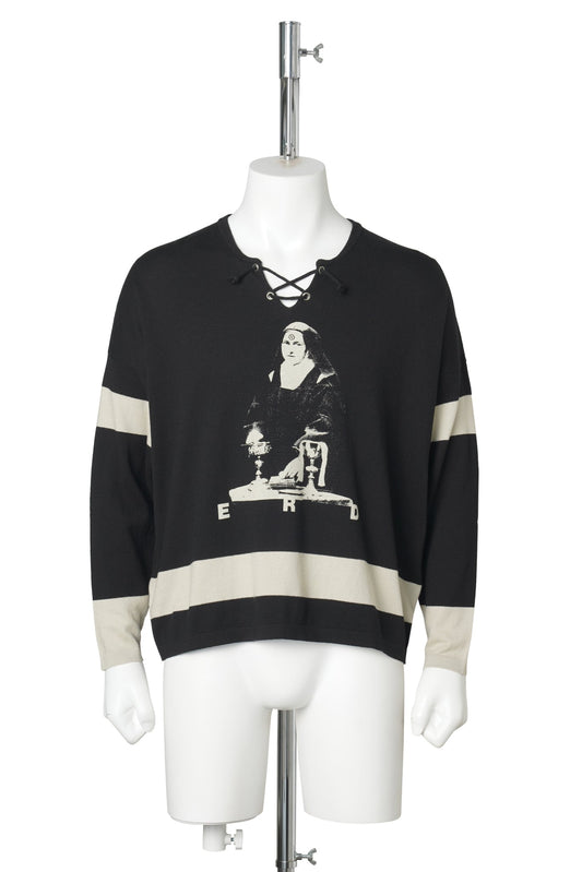 THEY BROKE ME HOCKEY JERSEY SWEATER / BLACK/STONE