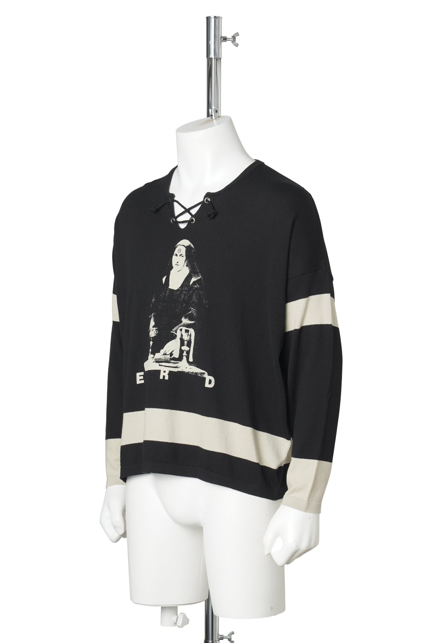 THEY BROKE ME HOCKEY JERSEY SWEATER / BLACK/STONE