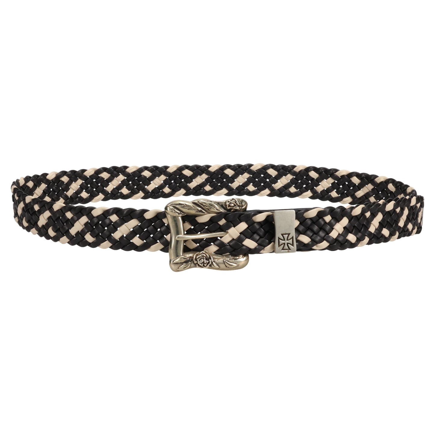 NEW BRAIDED BELT MIGNON / BLACK/IVORY