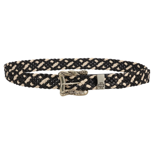 NEW BRAIDED BELT MIGNON / BLACK/IVORY