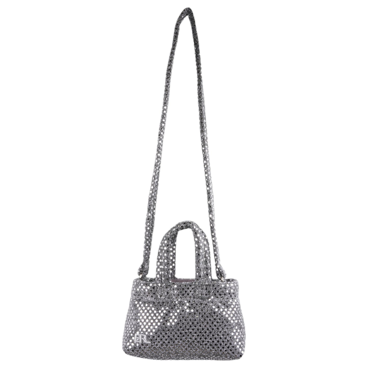 UNISEX MINI SEQUINS PUFFER BAG WOVEN / CHECKER