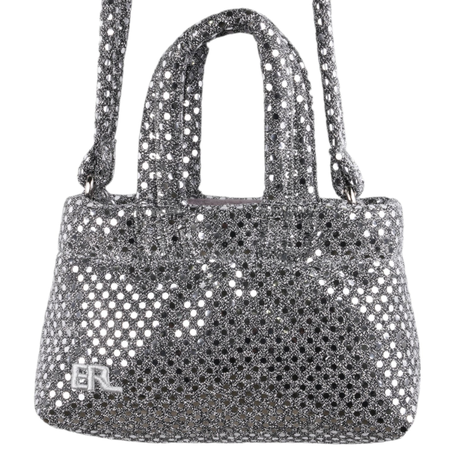 UNISEX MINI SEQUINS PUFFER BAG WOVEN / CHECKER