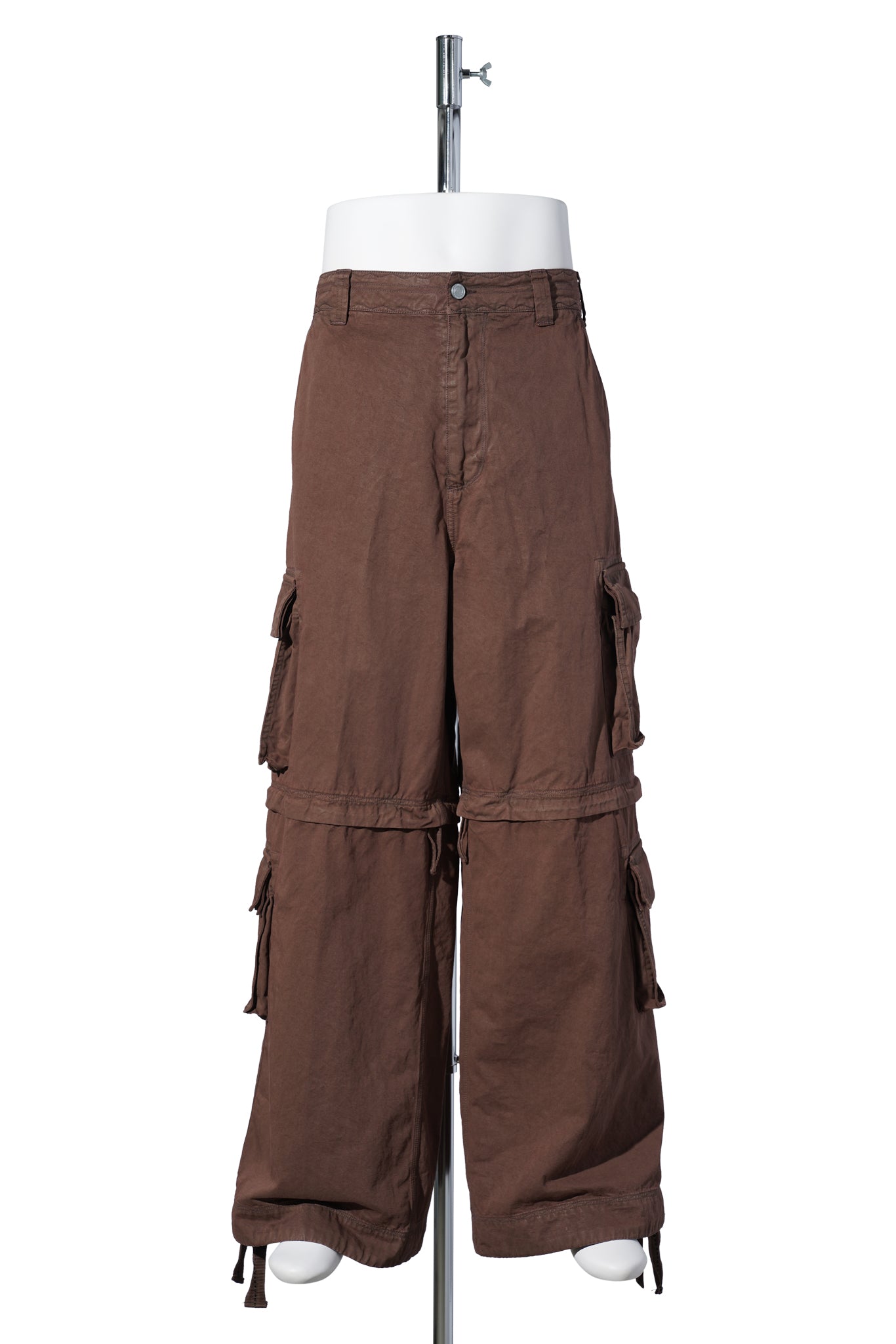 UNISEX ZIP-OFF CARGO PANTS WOVEN / BROWN