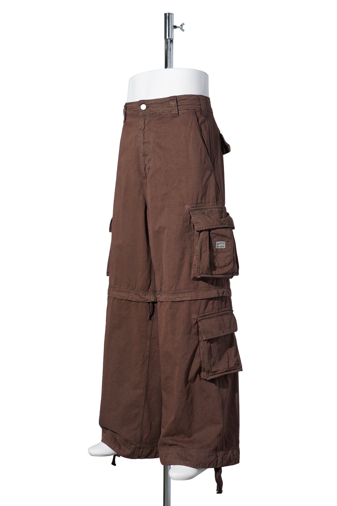 UNISEX ZIP-OFF CARGO PANTS WOVEN / BROWN