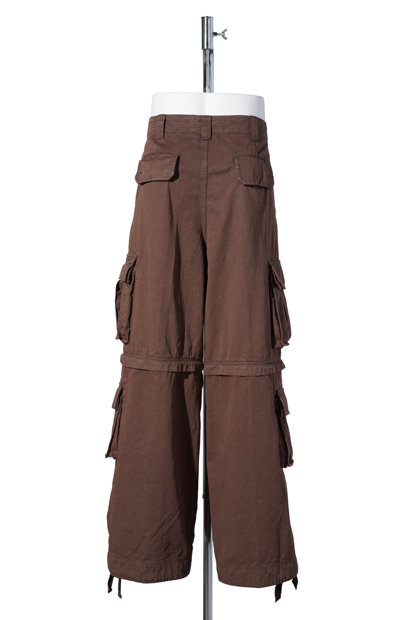 UNISEX ZIP-OFF CARGO PANTS WOVEN / BROWN