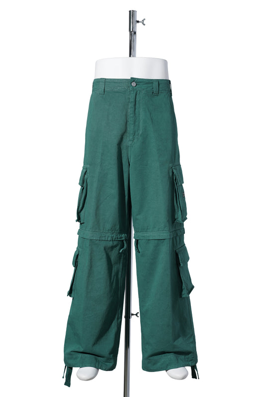 UNISEX ZIP-OFF CARGO PANTS WOVEN / GREEN