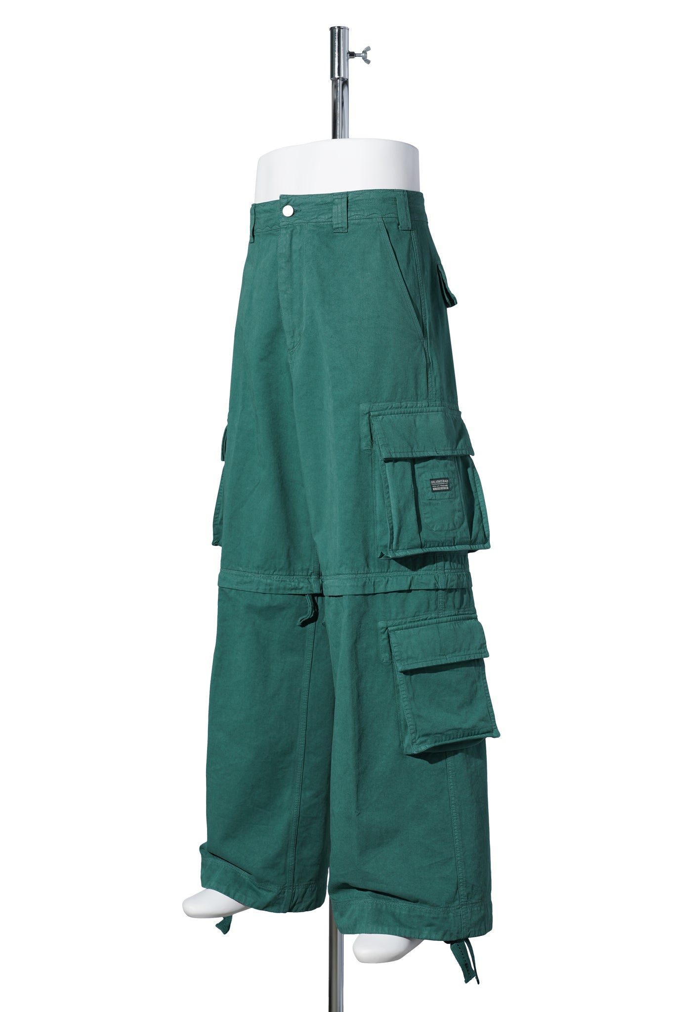UNISEX ZIP-OFF CARGO PANTS WOVEN / GREEN