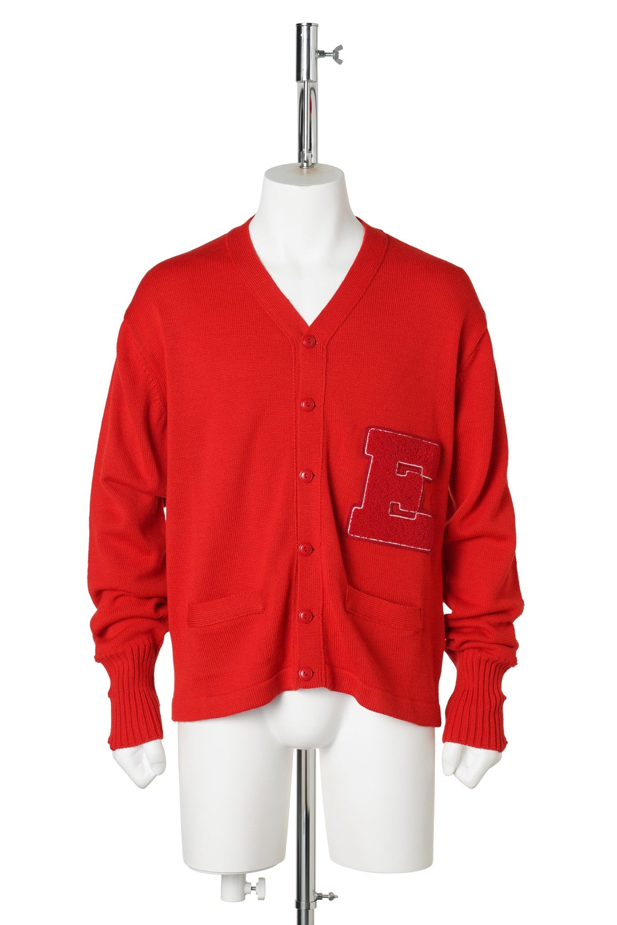 UNISEX E PATCH CARDIGAN / RED