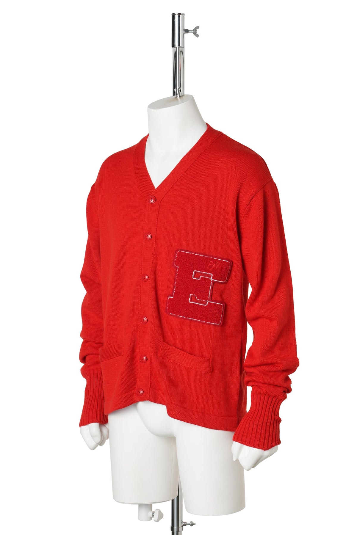 UNISEX E PATCH CARDIGAN / RED
