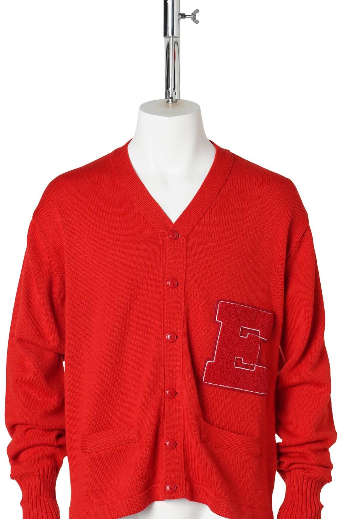UNISEX E PATCH CARDIGAN / RED