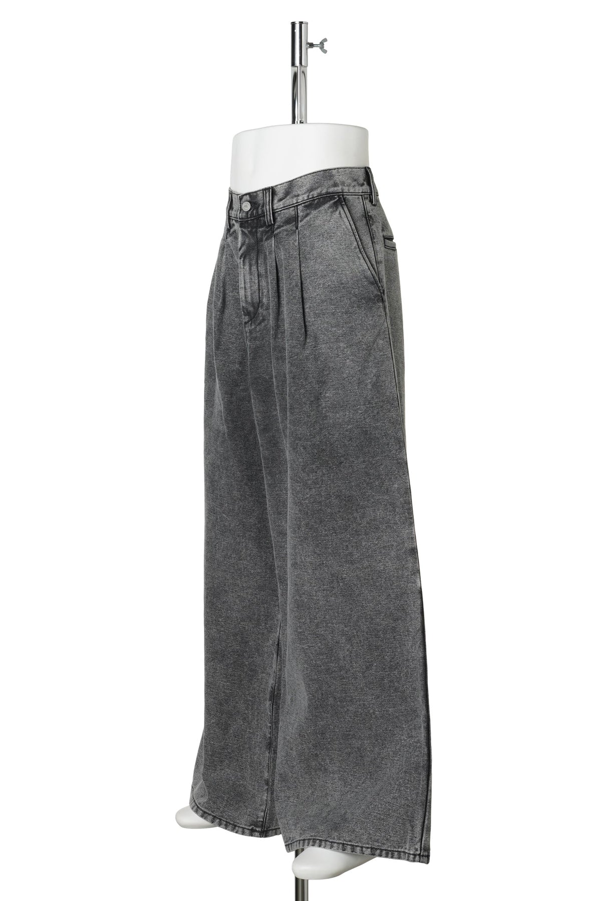 UNISEX PLEATED JEANS / BLACK