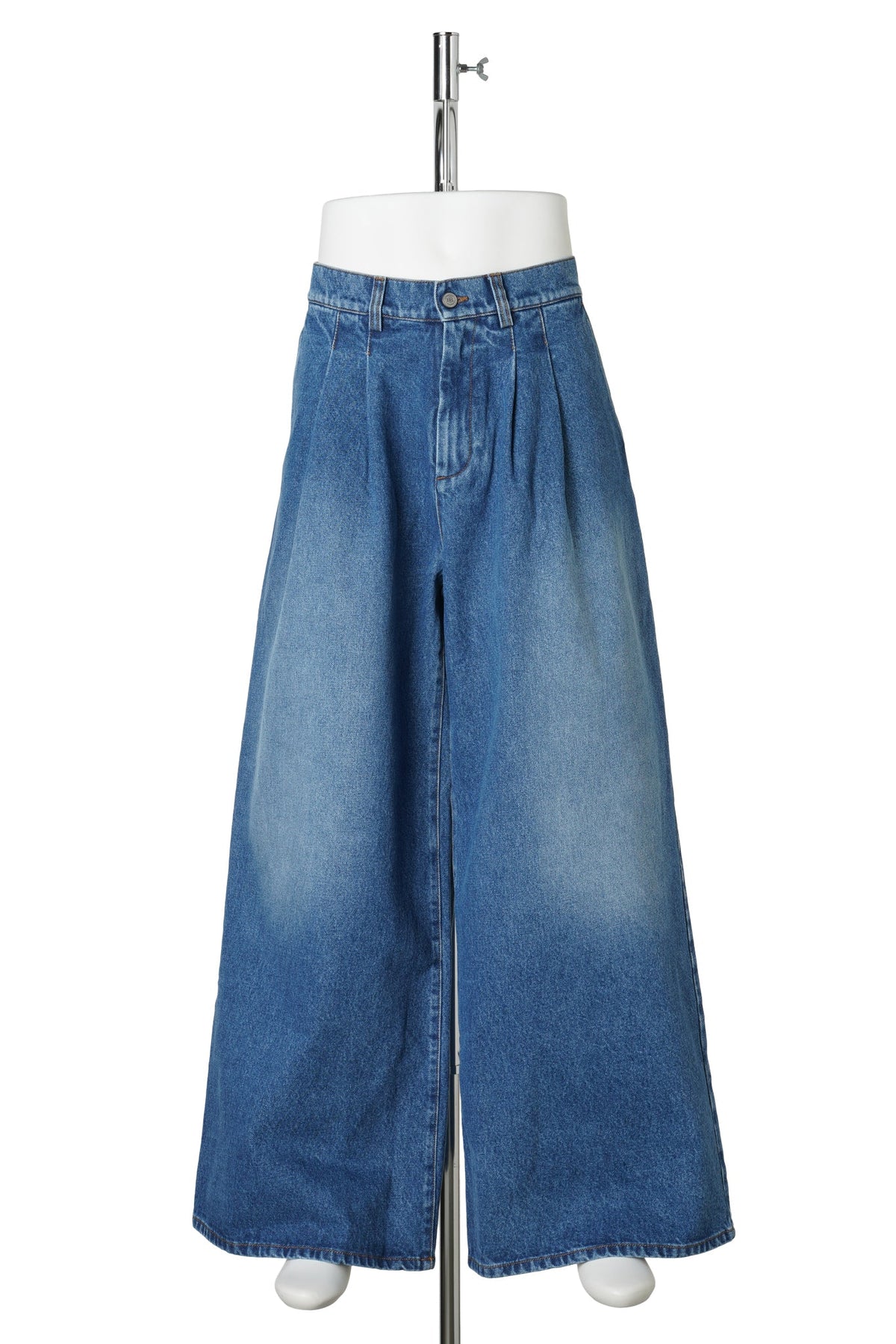 UNISEX PLEATED JEANS / BLUE