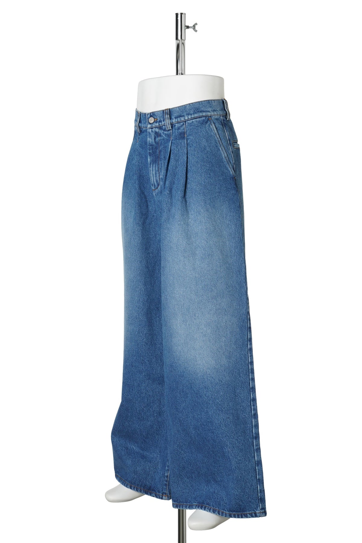 UNISEX PLEATED JEANS / BLUE