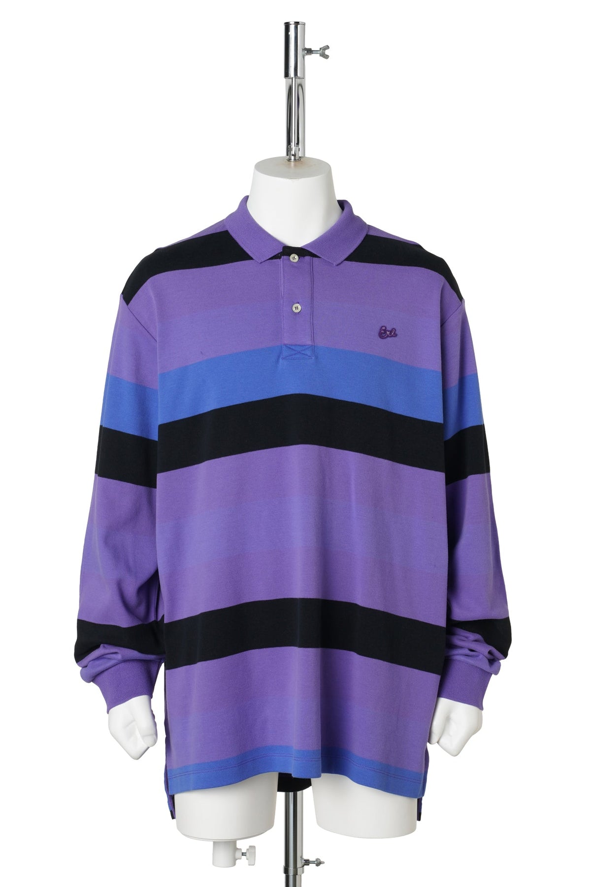 UNISEX STRIPED RUGBY LONGSLEEVE / PURPLE