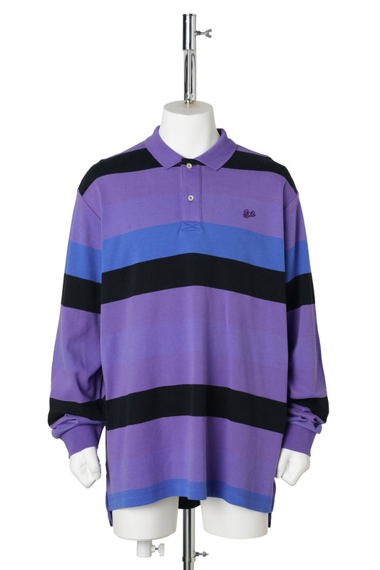 UNISEX STRIPED RUGBY LONGSLEEVE / PURPLE