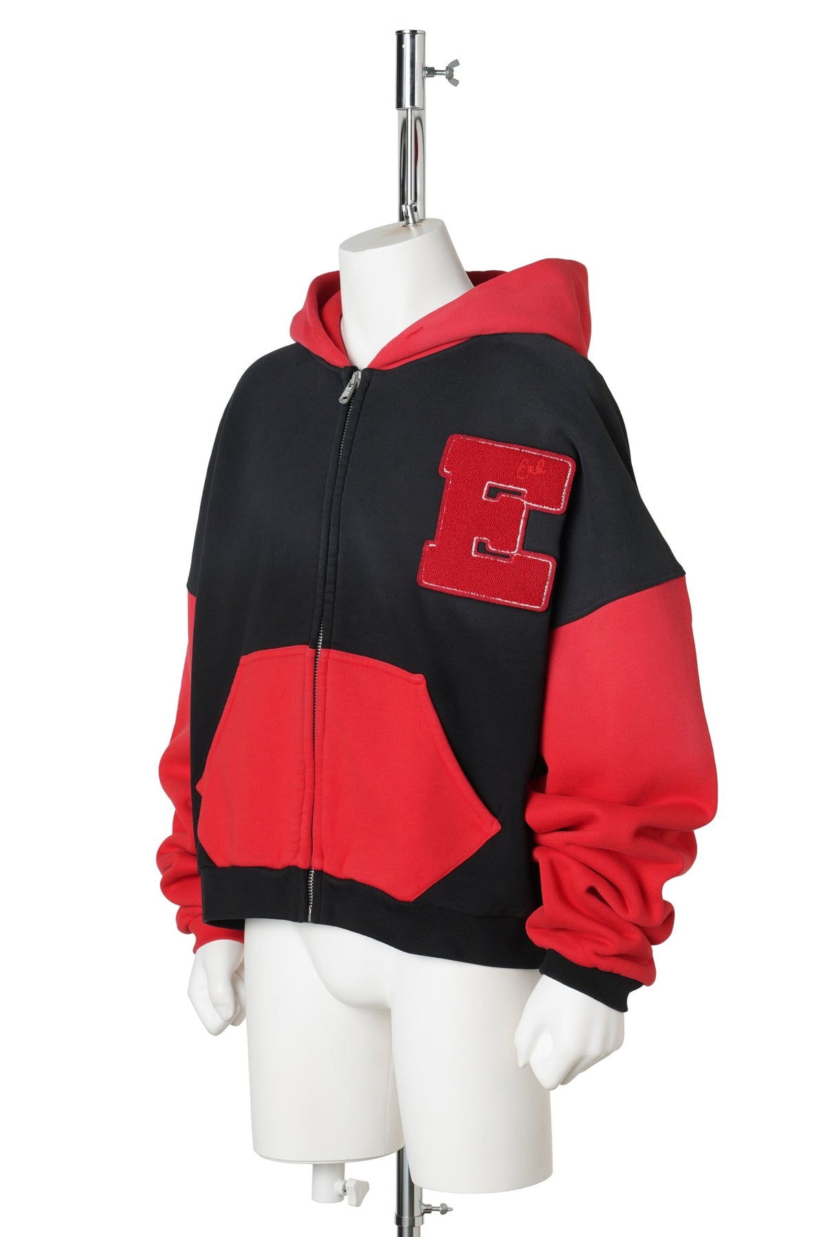 UNISEX VARSITY HOODIE / BLACK/RED