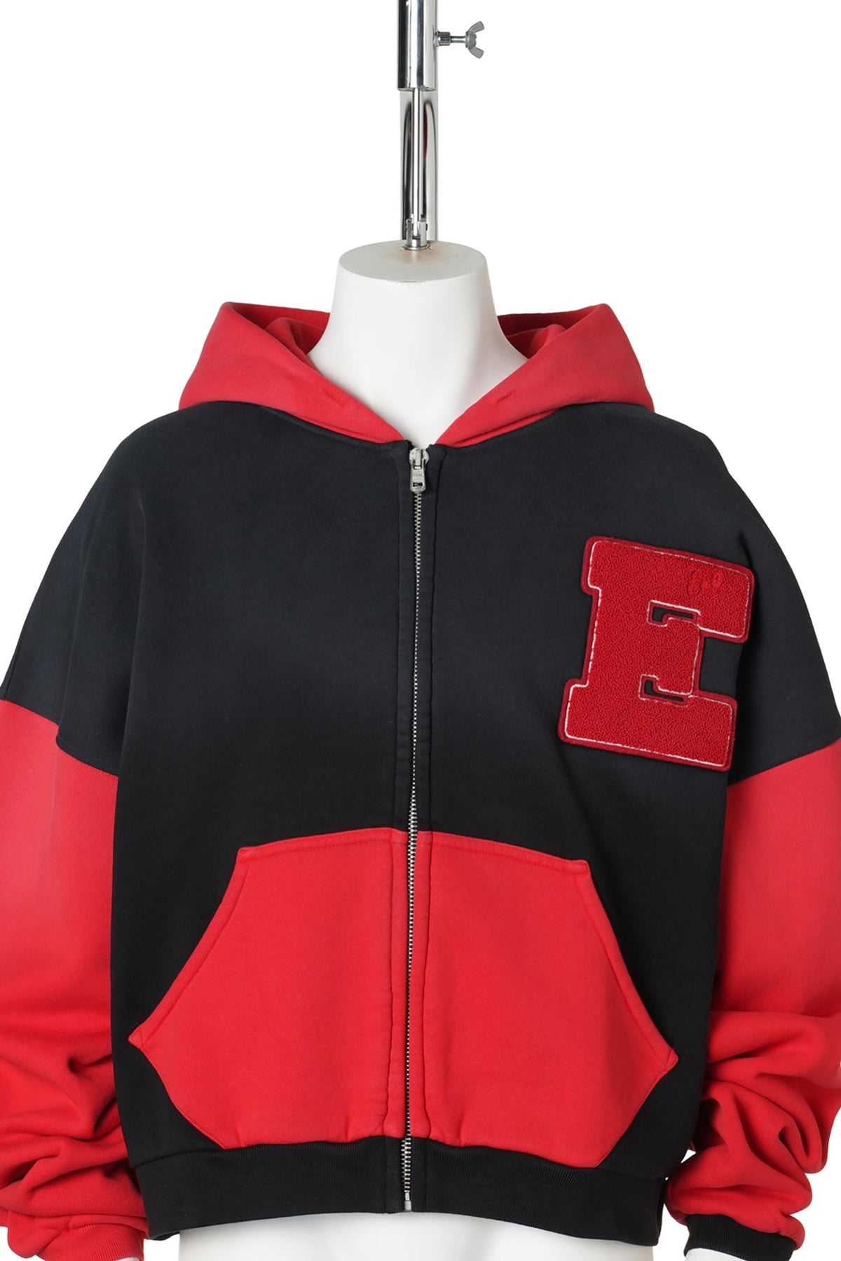 UNISEX VARSITY HOODIE / BLACK/RED