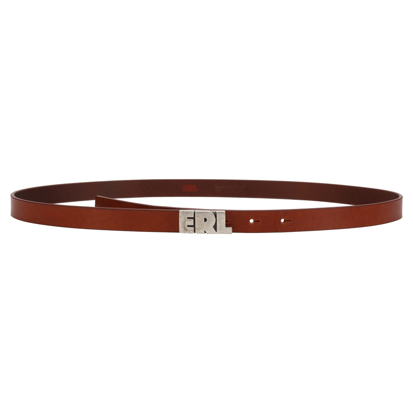 UNISEX ERL LEATHER BELT SKINNY LEATHER / BROWN