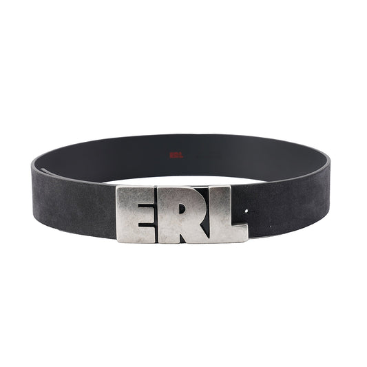 UNISEX ERL LARGE SUEDE BELT LEATHER / BLACK