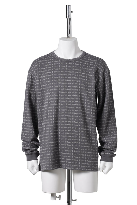 UNISEX JACQUARD LONG SLEEVE TEE KNIT / BROWN