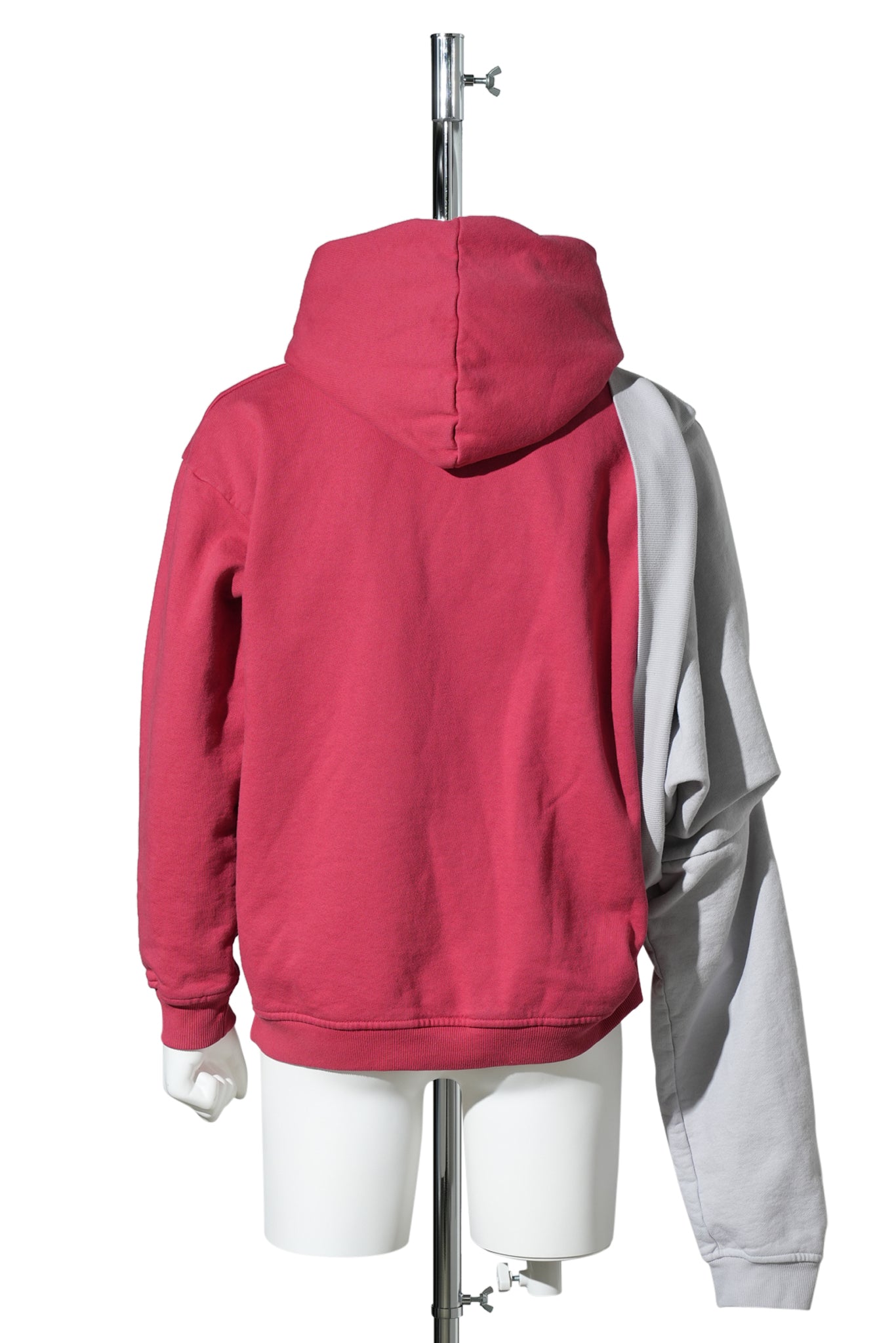 “BURNT” GRAFT HOODIE / RED GREY