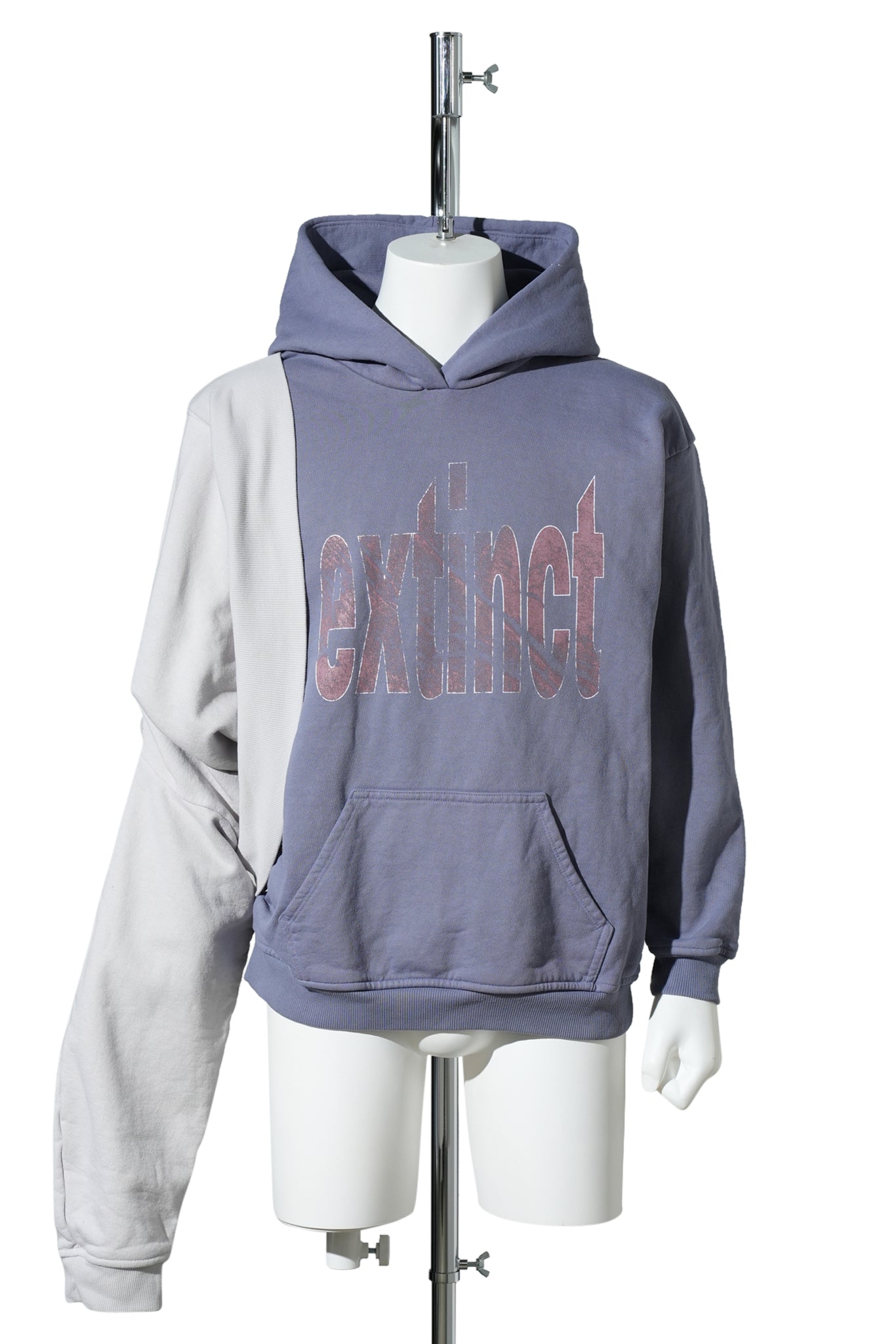 “BLEACHED” GRAFT HOODIE / BLUE GREY