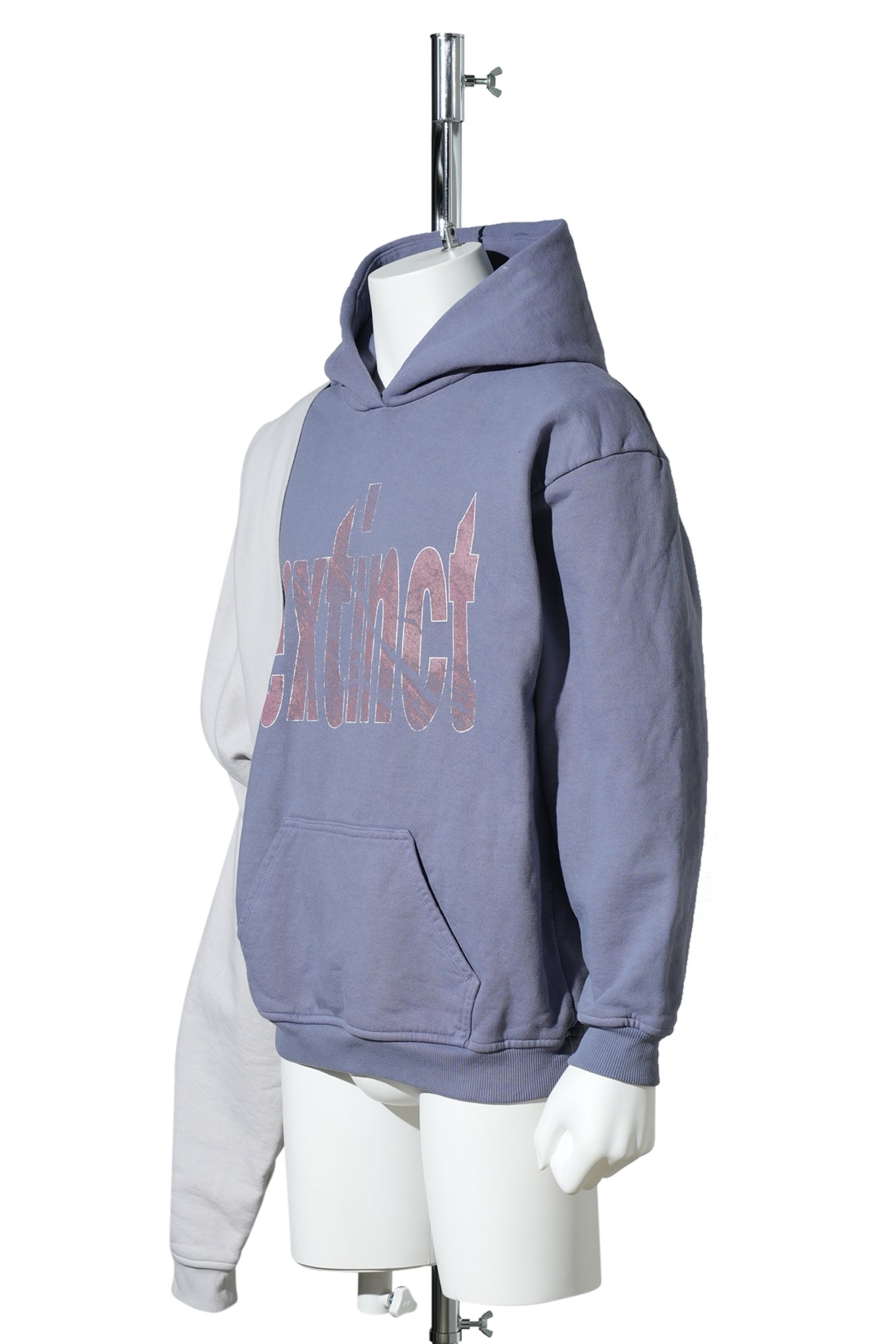 “BLEACHED” GRAFT HOODIE / BLUE GREY