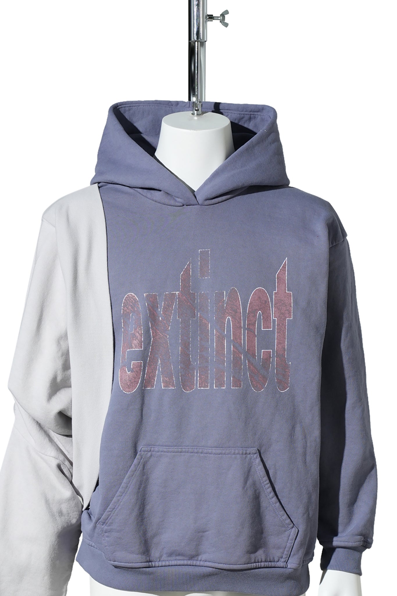“BLEACHED” GRAFT HOODIE / BLUE GREY