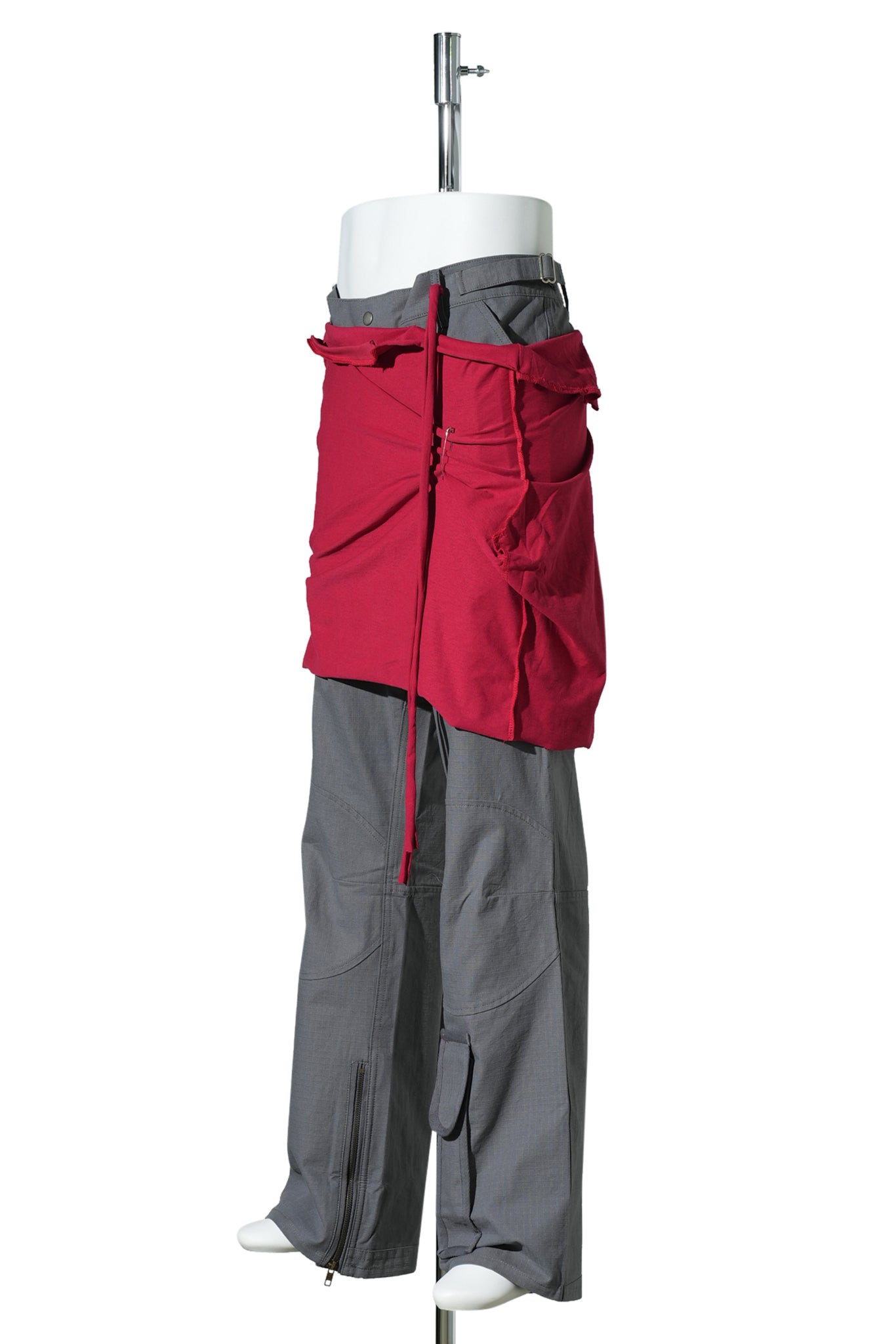 “UNABLE” GRAFT PANTS / GREY RED