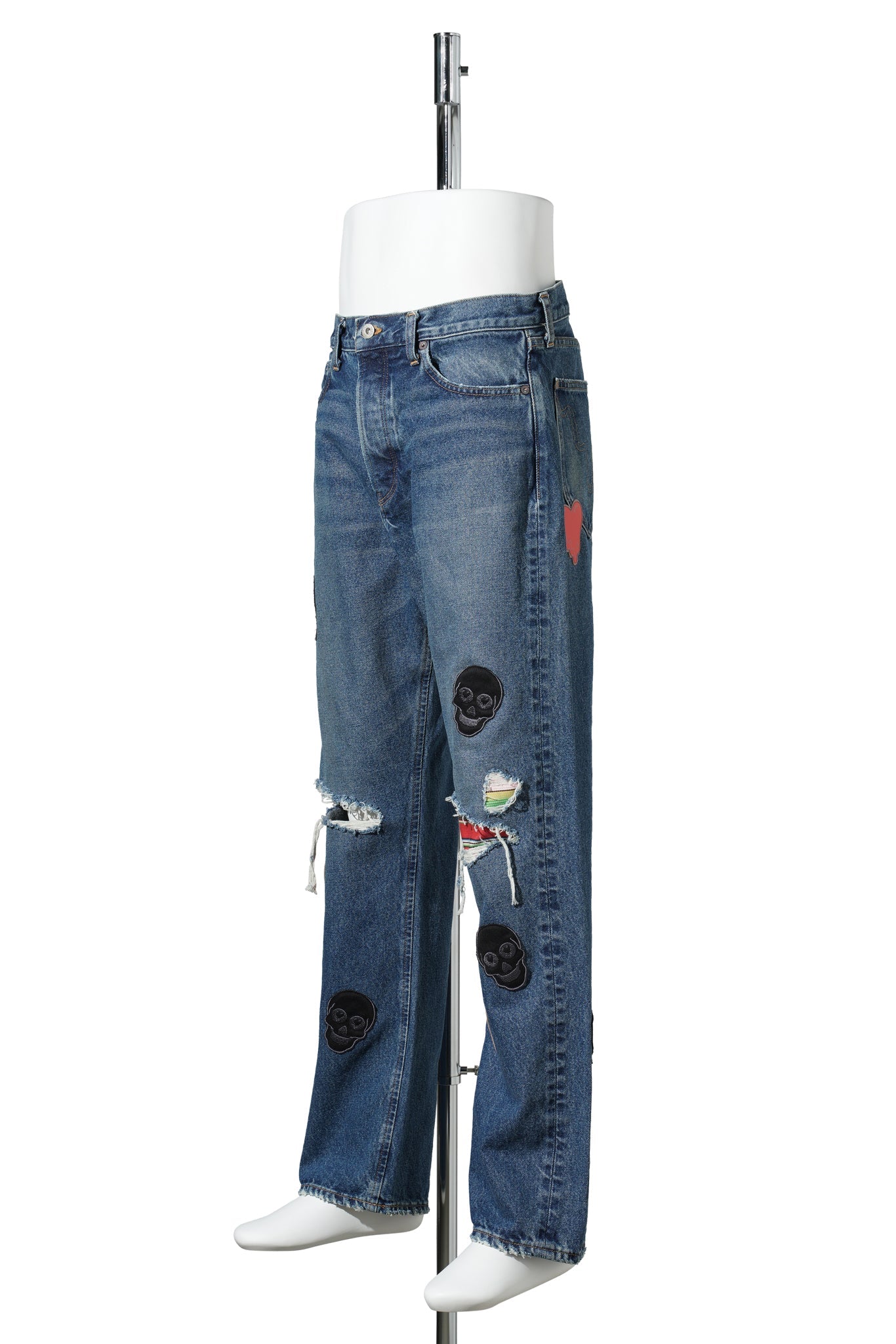 EU PATCH DENIM PANTS / BLUE