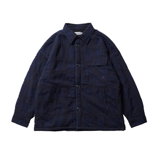 SHAO PLAID FLEECE JACKET / NAVY