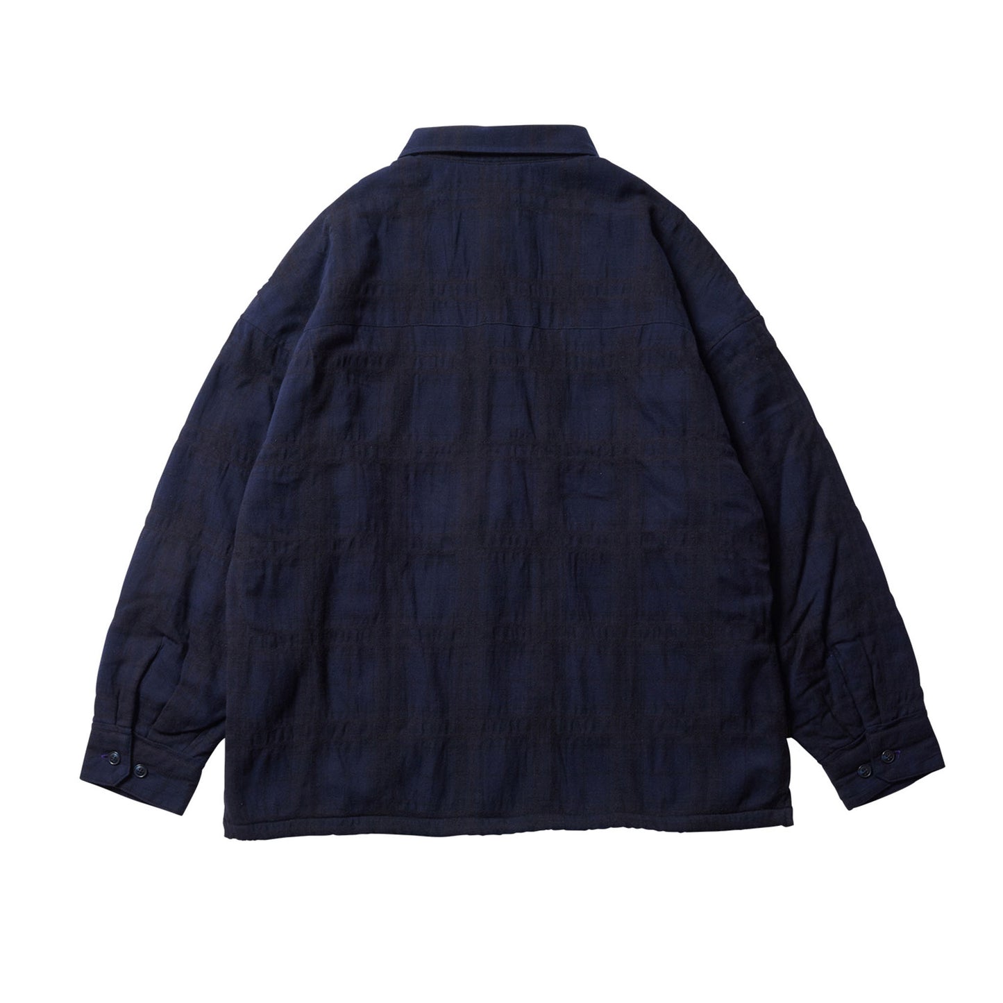 SHAO PLAID FLEECE JACKET / NAVY