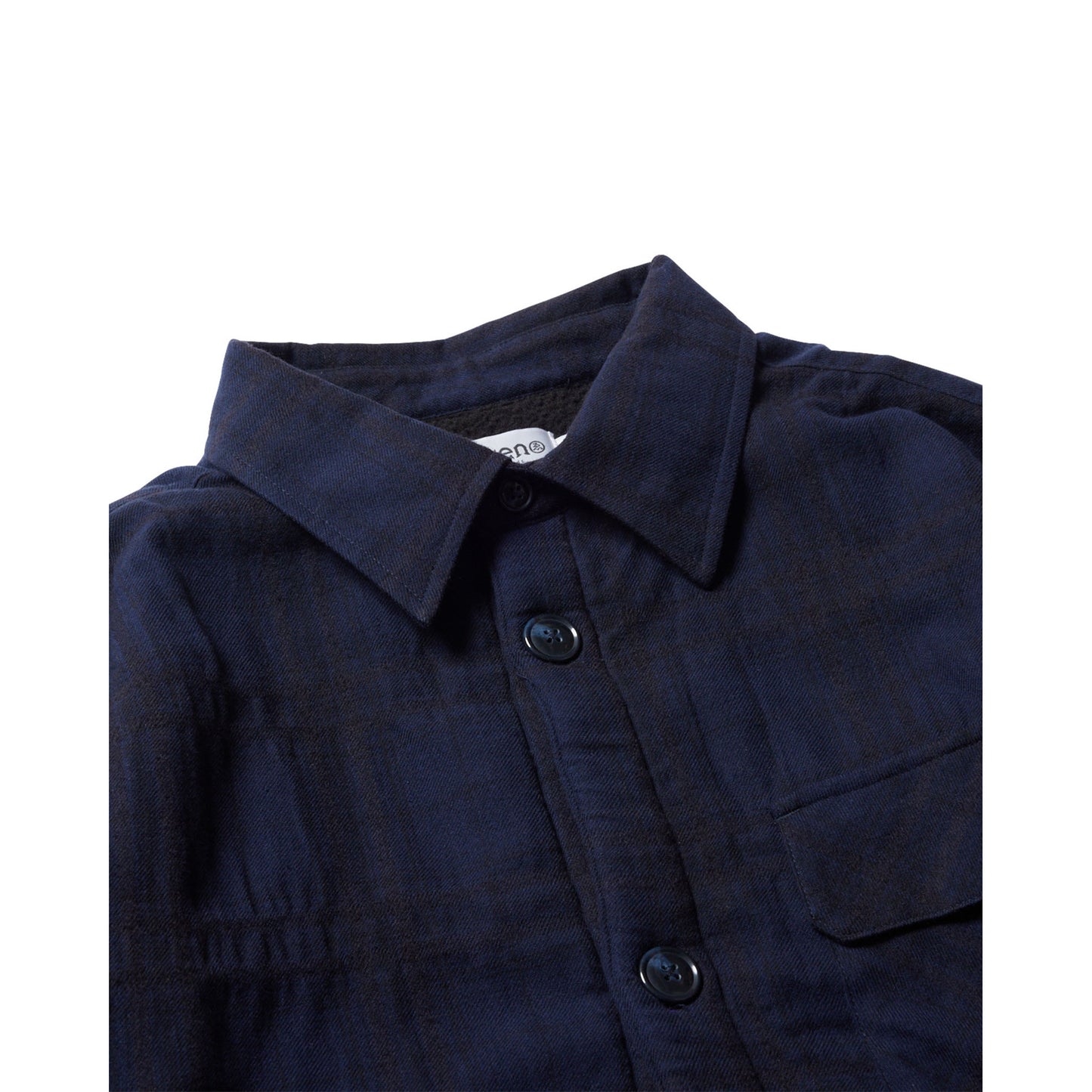 SHAO PLAID FLEECE JACKET / NAVY