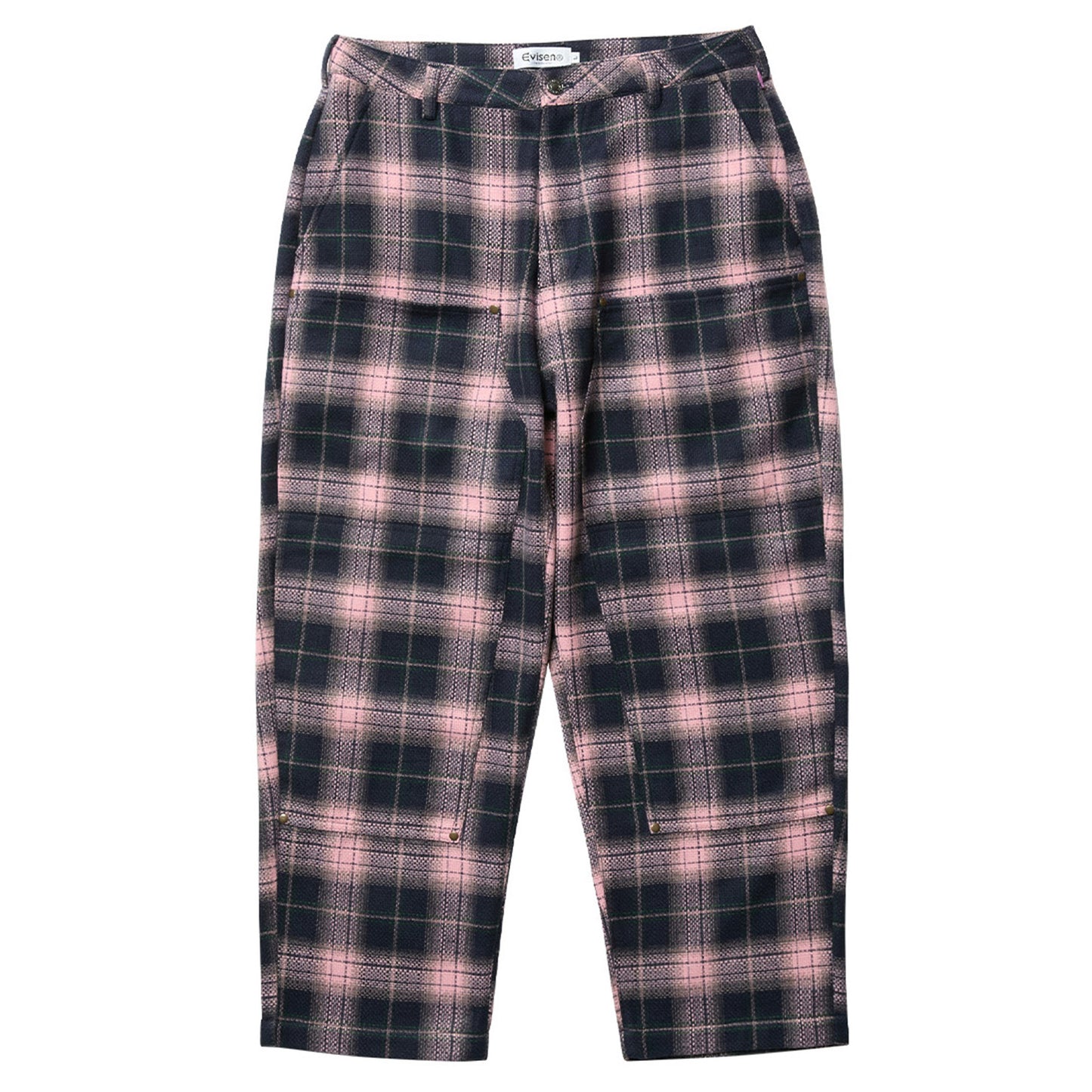 CHECK WOOL PAINTER PANTS / PINK