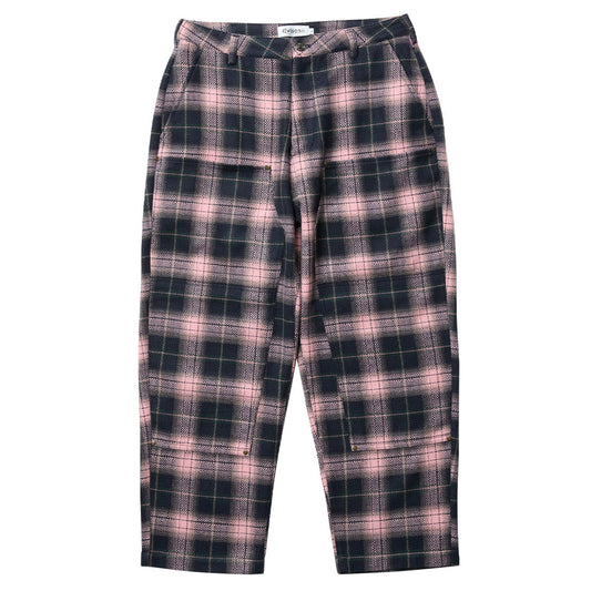 CHECK WOOL PAINTER PANTS / PINK
