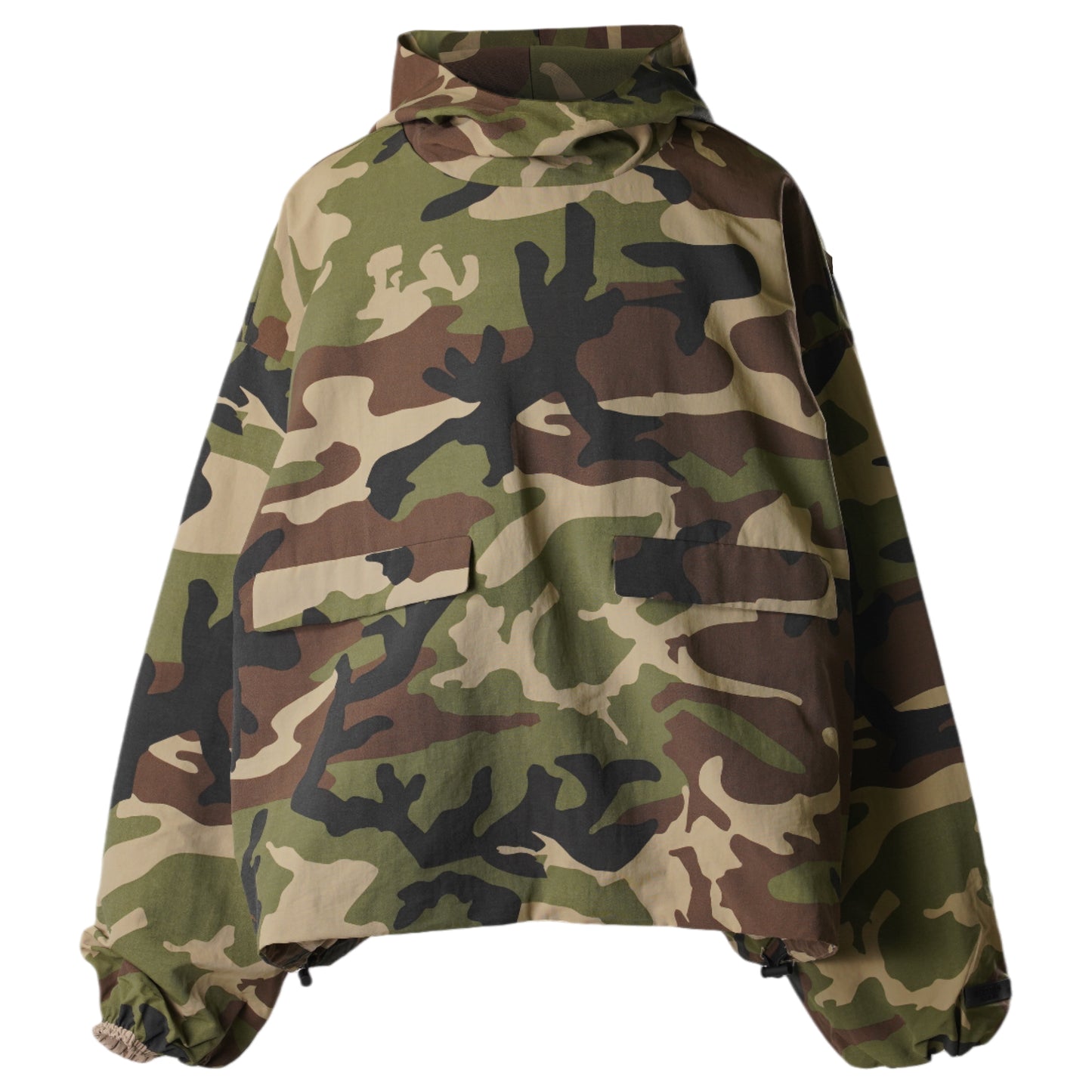 MILITARY NYLON HOODED ANORAK / WOODLAND