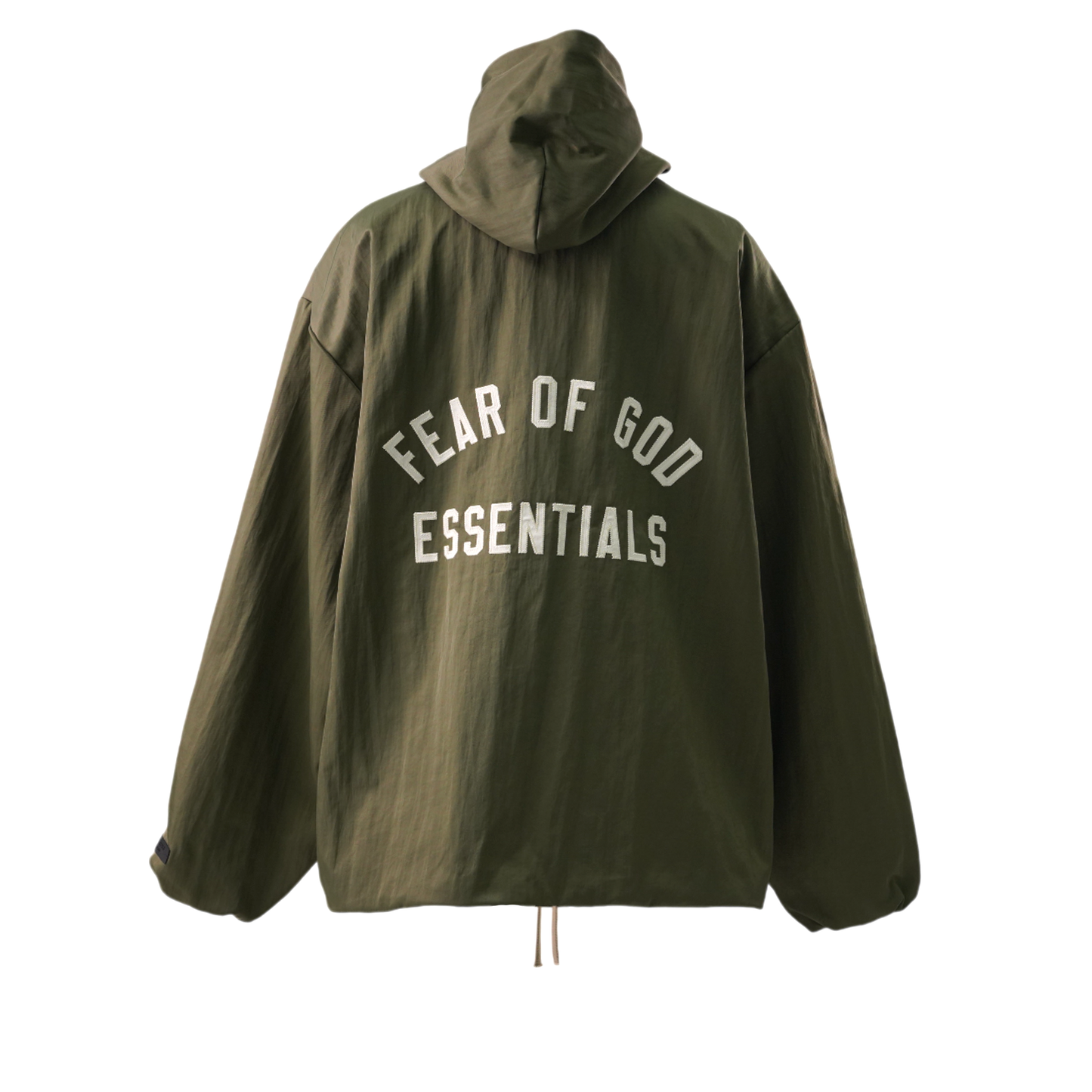 TEXTURED NYLON HOODED COACH JACKET / MILITARY