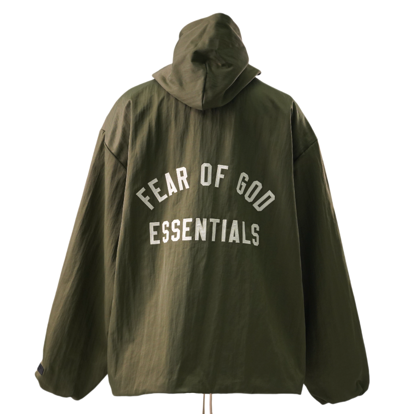 TEXTURED NYLON HOODED COACH JACKET / MILITARY